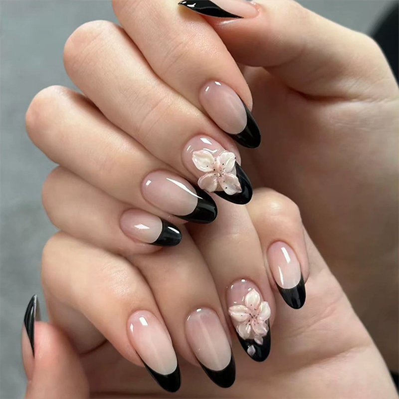 Shadow Rose Black Nails