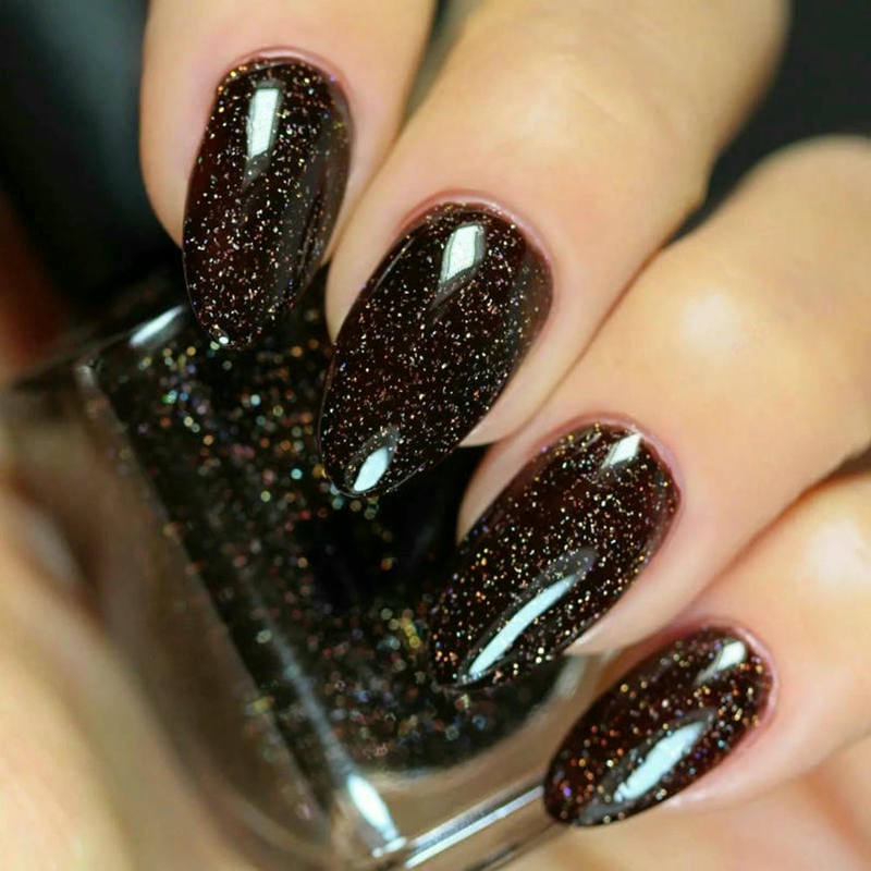 Galaxy Spark Black Nails