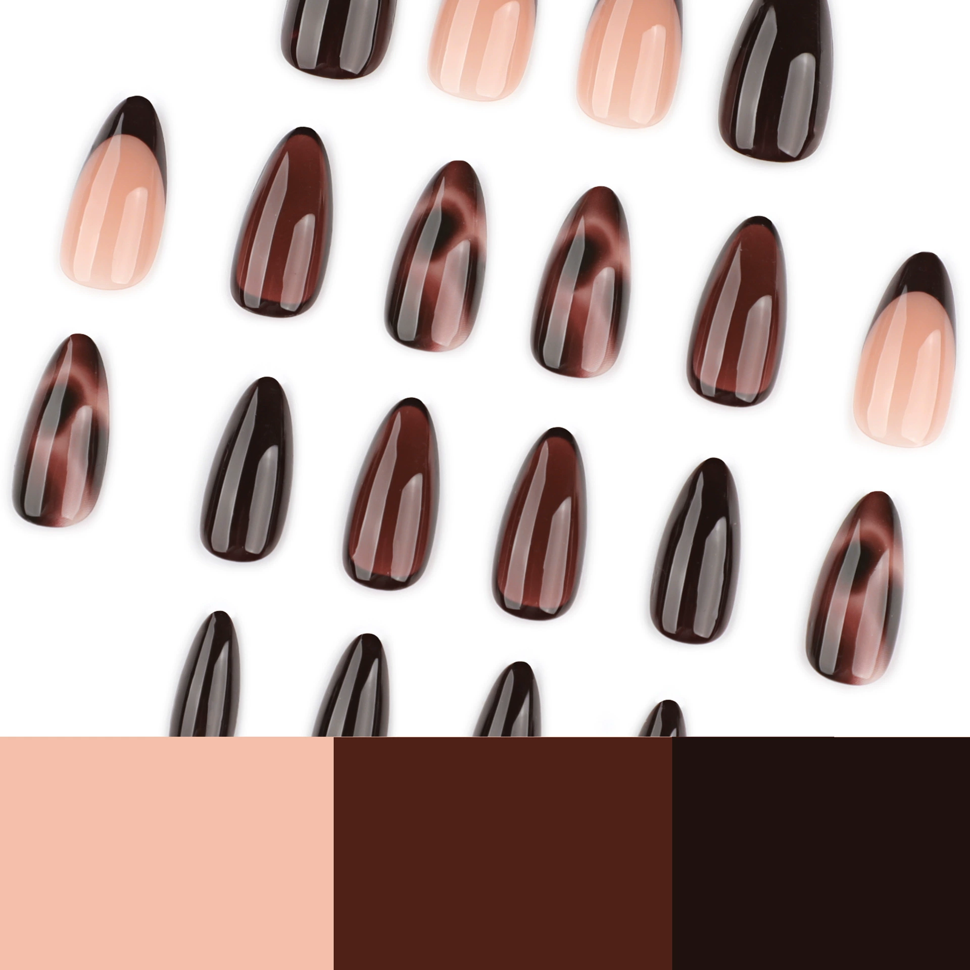 Mocha Marble Brown Nails