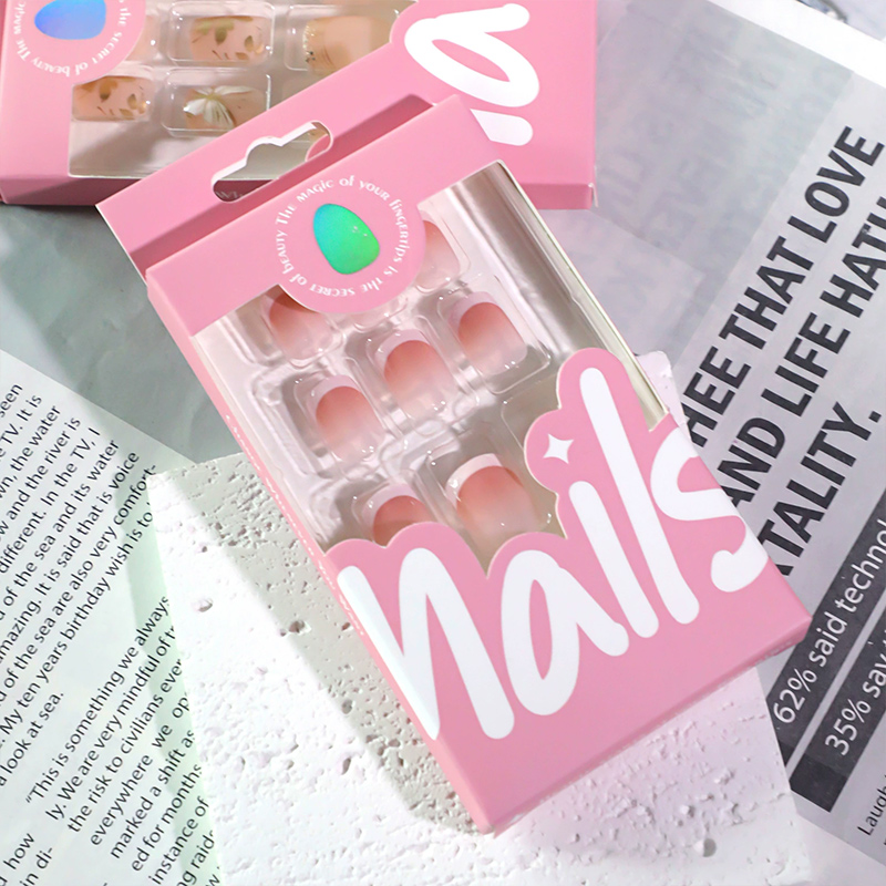 Crystal Flutter Pink Nails