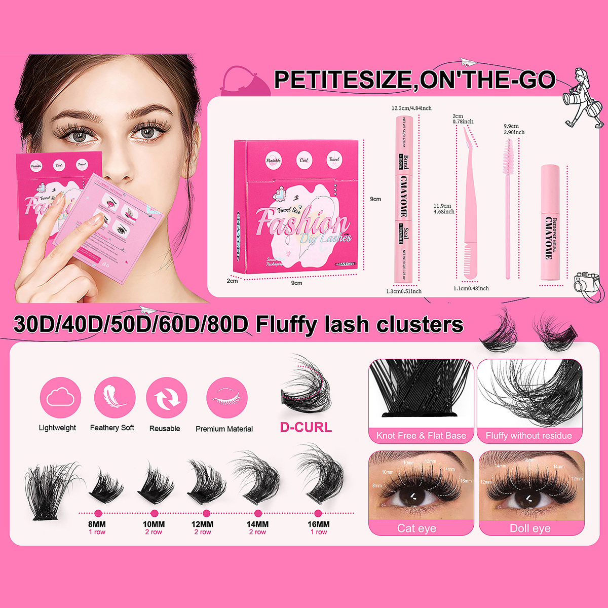 Beauty Spot Segmented Natural Eyelashes Set