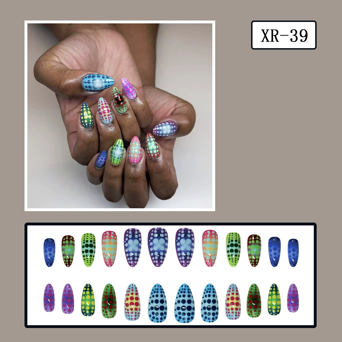 Neon Specks Multicolor Nails