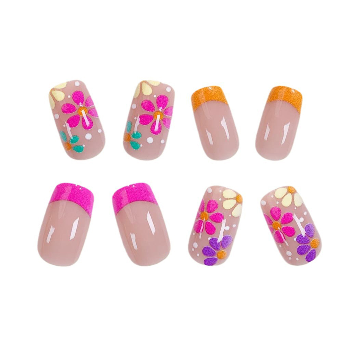 Floral Fiesta Multicolor Nails
