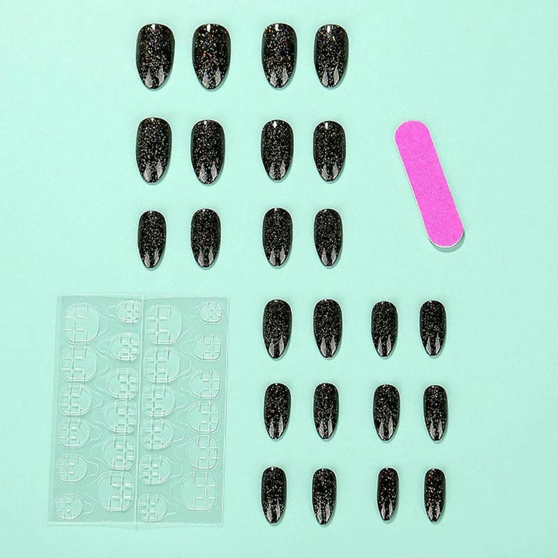 Galaxy Spark Black Nails