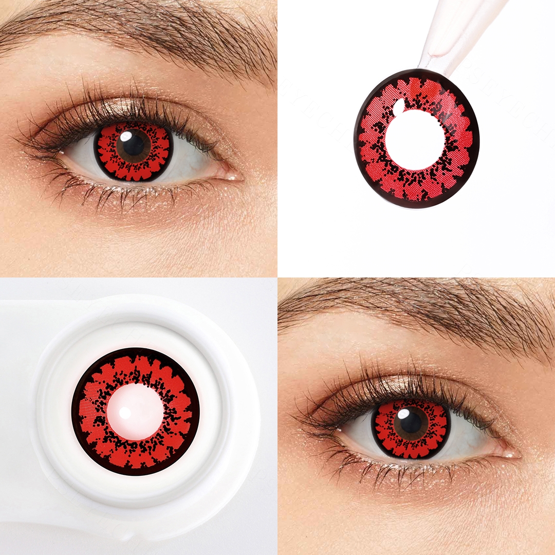Blood-Splatter Eclipse Red Costume Yearly Contact Lenses | 2 Pcs