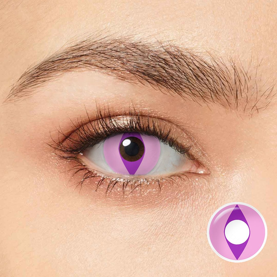 Cat Eye Purple Costume Yearly Contact Lenses | 2 Pcs