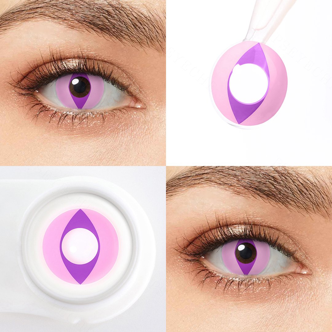 Cat Eye Purple Costume Yearly Contact Lenses | 2 Pcs