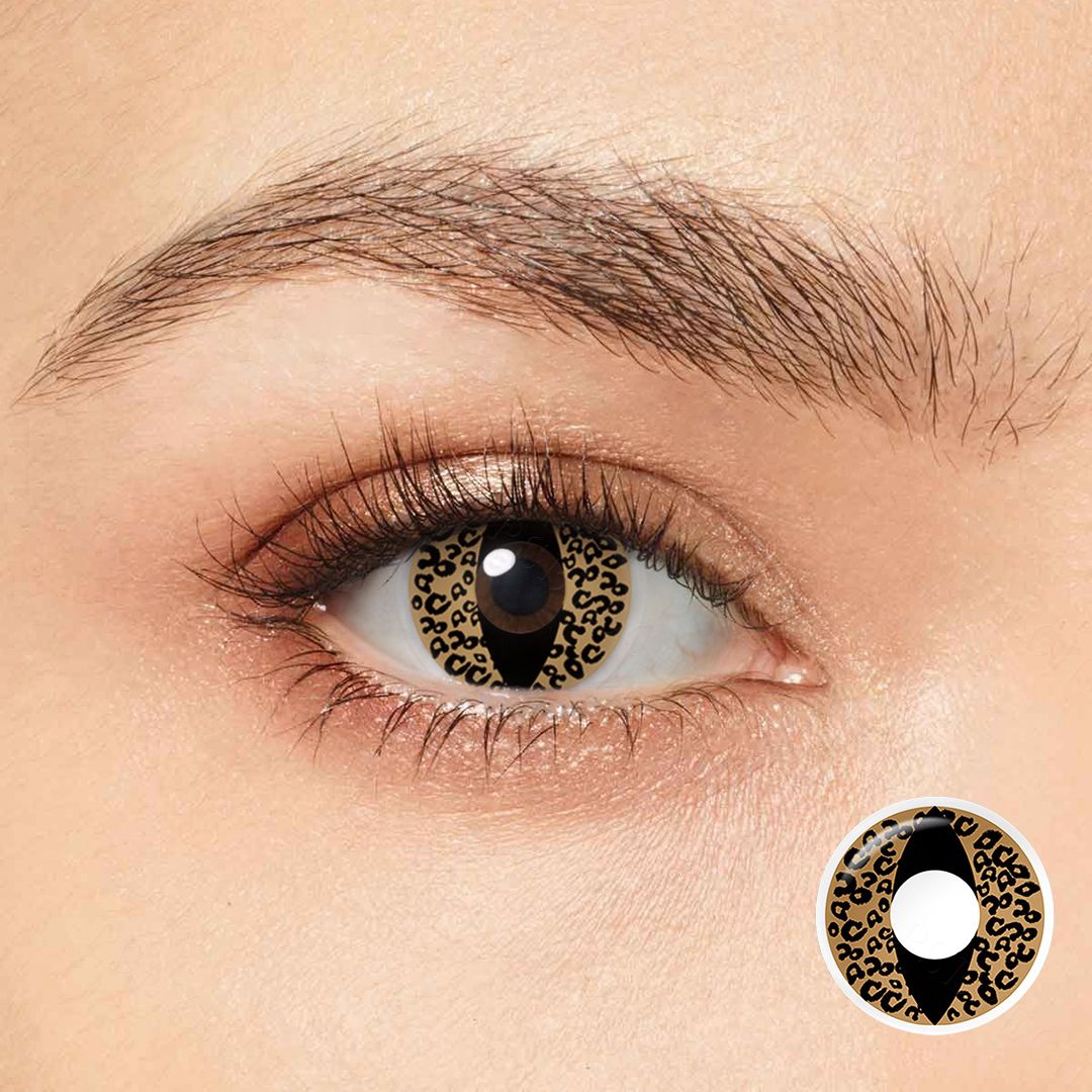 Golden Prowler Brown Costume Yearly Contact Lenses | 2 Pcs