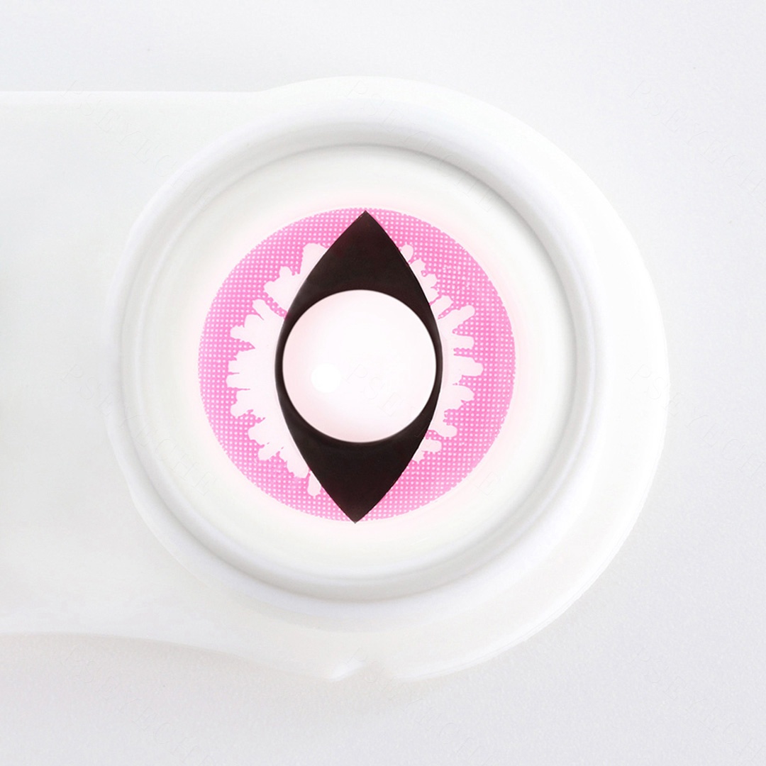 Cat Eye Pink Costume Yearly Contact Lenses | 2 Pcs