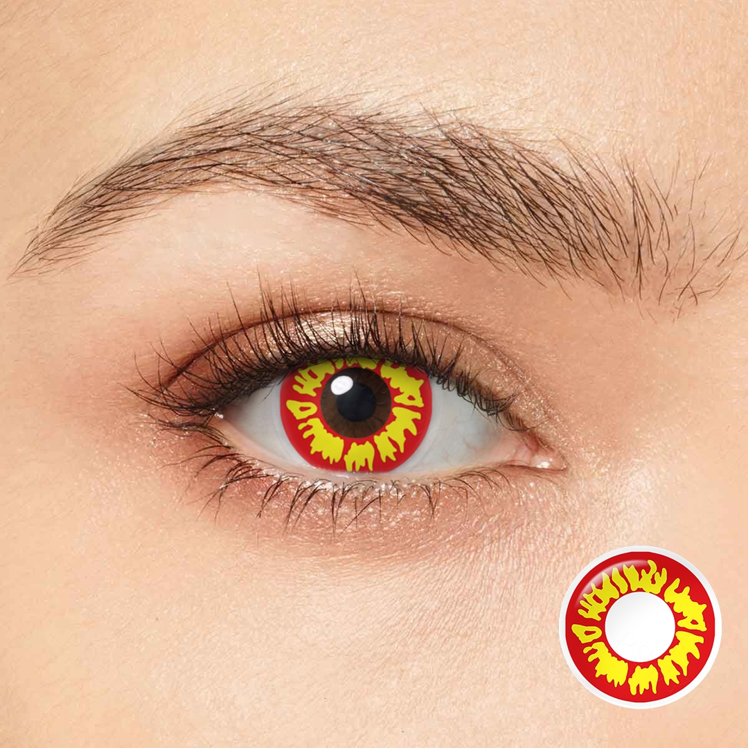 Sunfire Ring Yellow Costume Yearly Contact Lenses | 2 Pcs