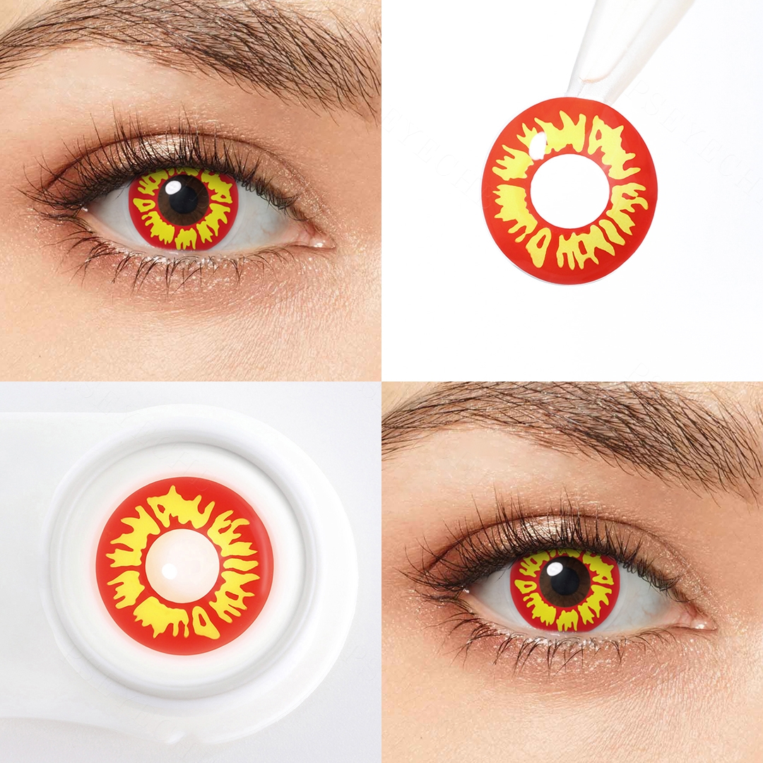 Sunfire Ring Yellow Costume Yearly Contact Lenses | 2 Pcs