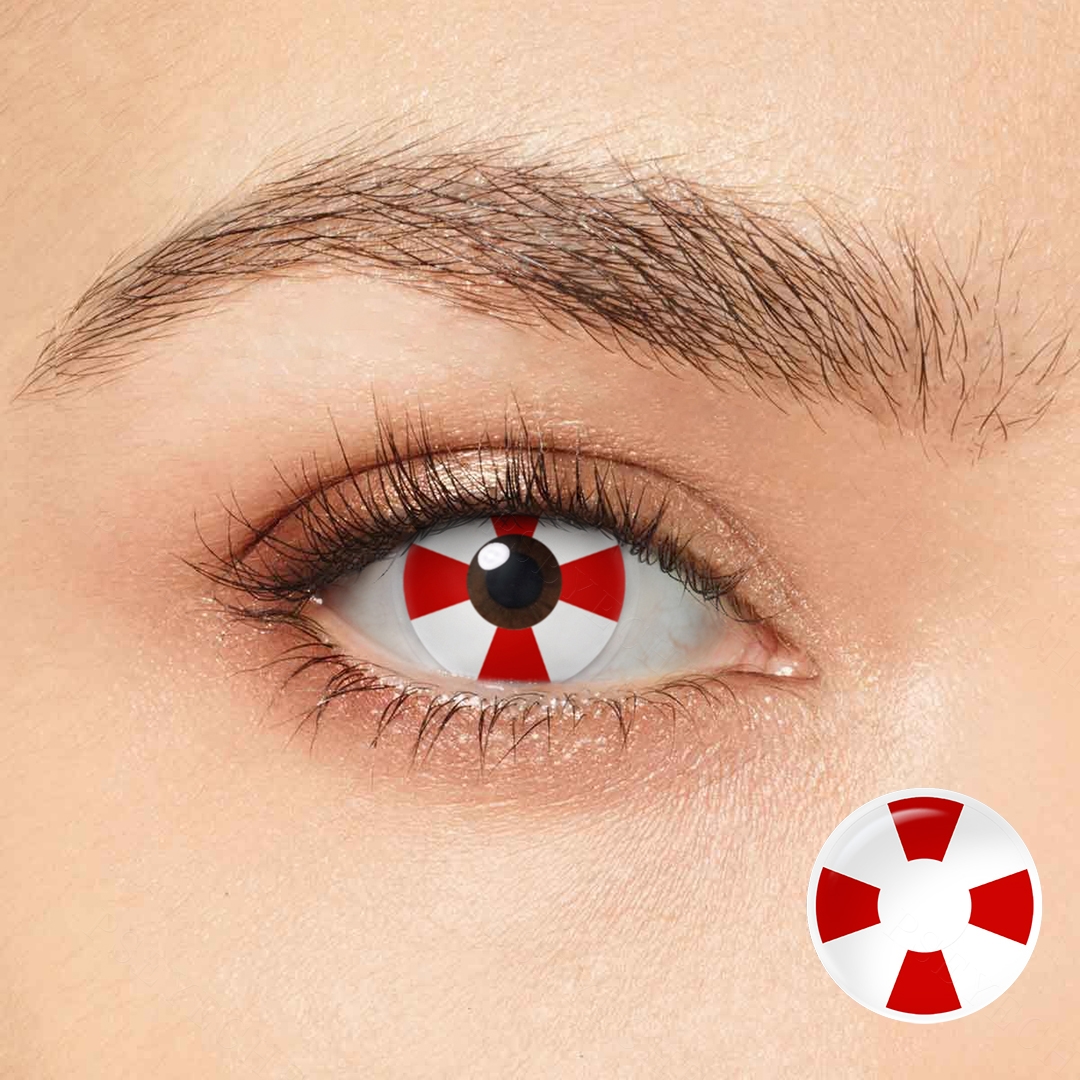Crimson Compass White Costume Yearly Contact Lenses | 2 Pcs