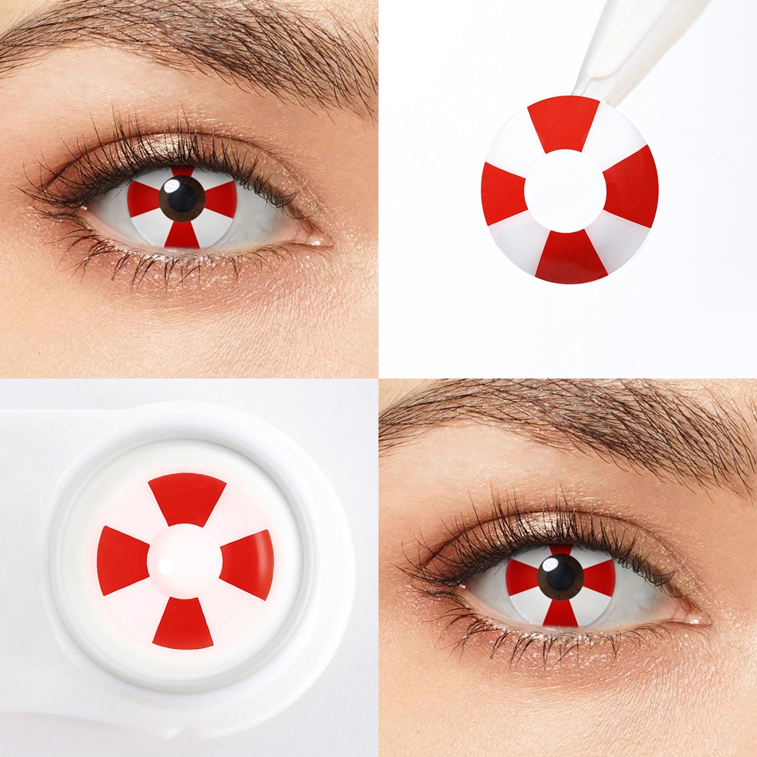 Crimson Compass White Costume Yearly Contact Lenses | 2 Pcs