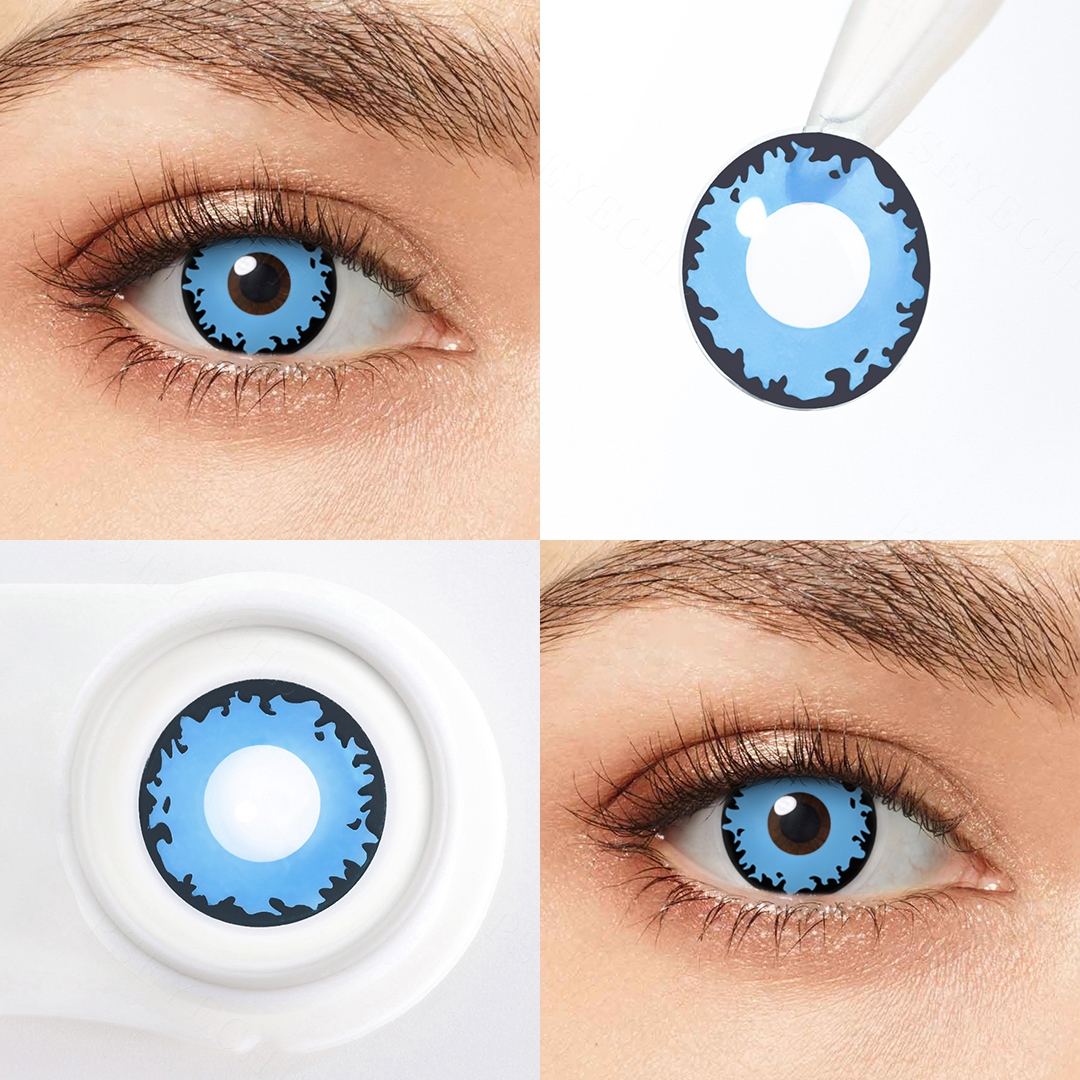 Inkspill Blue Costume Yearly Contact Lenses | 2 Pcs