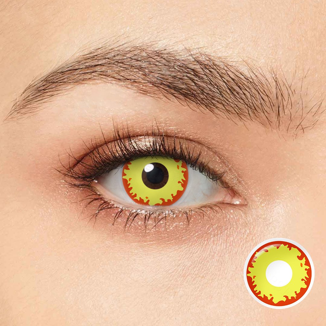 Citrus Inferno Yellow Costume Yearly Contact Lenses | 2 Pcs