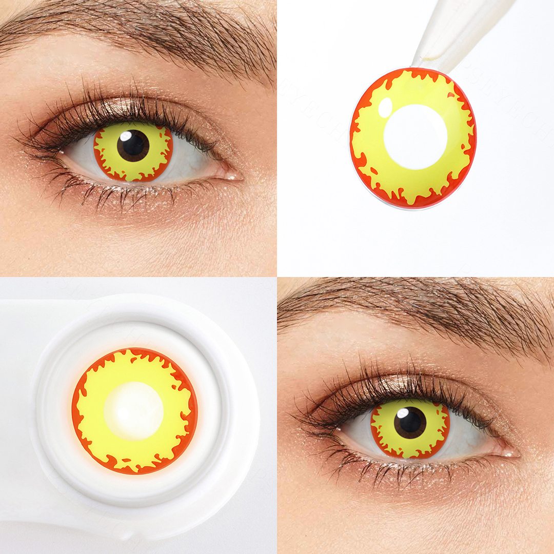 Citrus Inferno Yellow Costume Yearly Contact Lenses | 2 Pcs