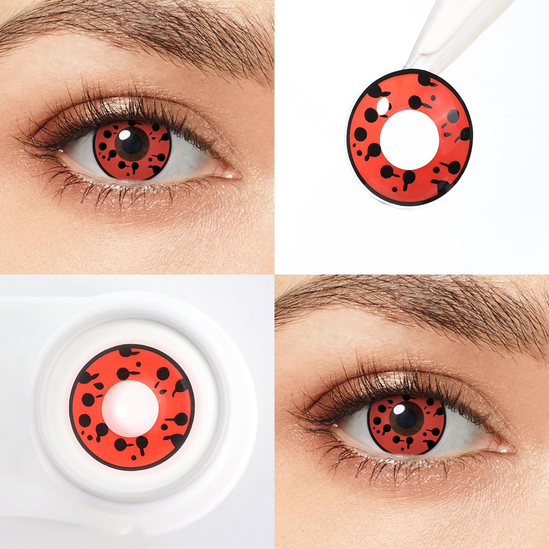 Scarlet Spatter Red Costume Yearly Contact Lenses | 2 Pcs