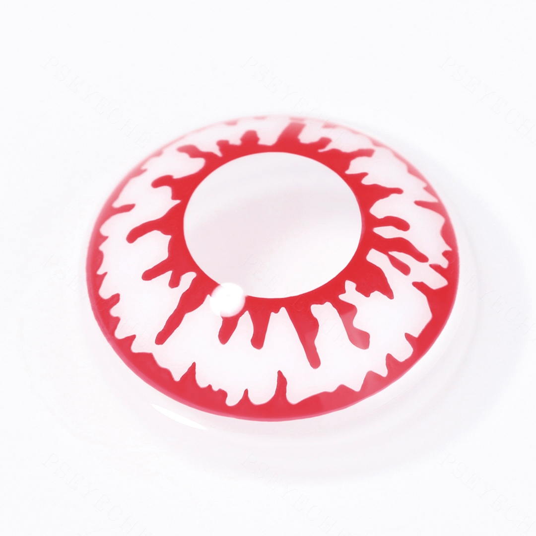 Crimson Capillaries White Costume Yearly Contact Lenses | 2 Pcs