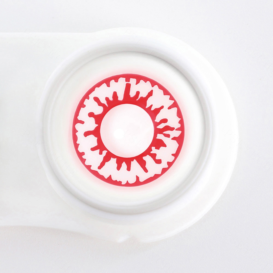 Crimson Capillaries White Costume Yearly Contact Lenses | 2 Pcs