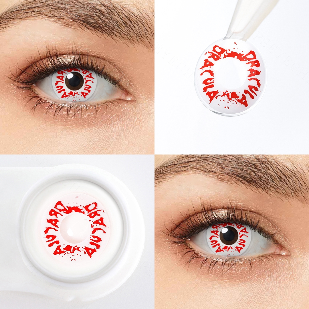 Scarlet Script White Costume Yearly Contact Lenses | 2 Pcs