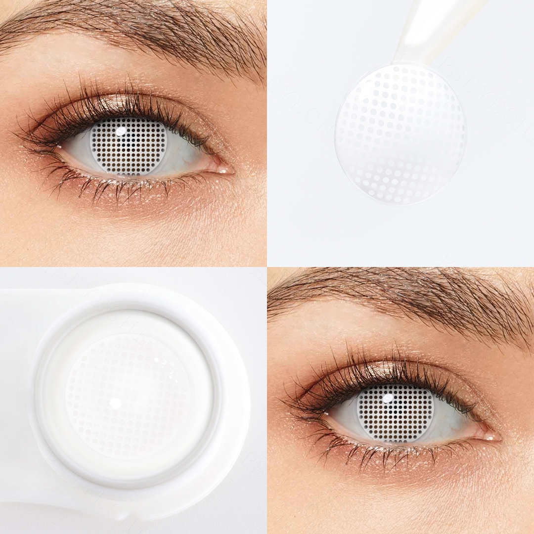 Mesh White Costume Yearly Contact Lenses