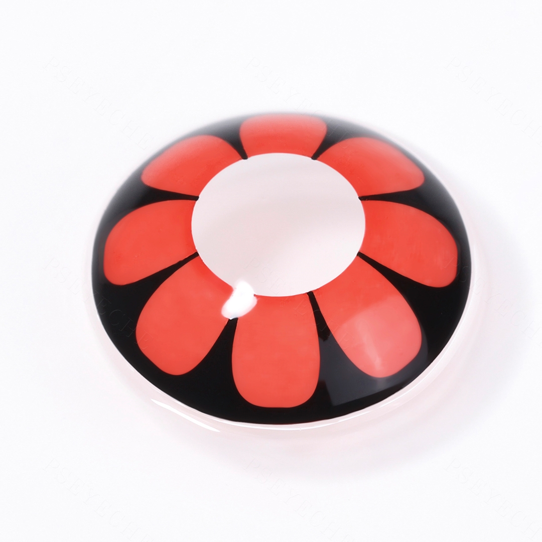 Midnight Poppy Red Costume Yearly Contact Lenses | 2 Pcs