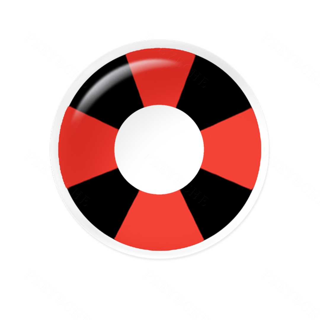 Crimson Pinwheel Red Costume Yearly Contact Lenses | 2 Pcs