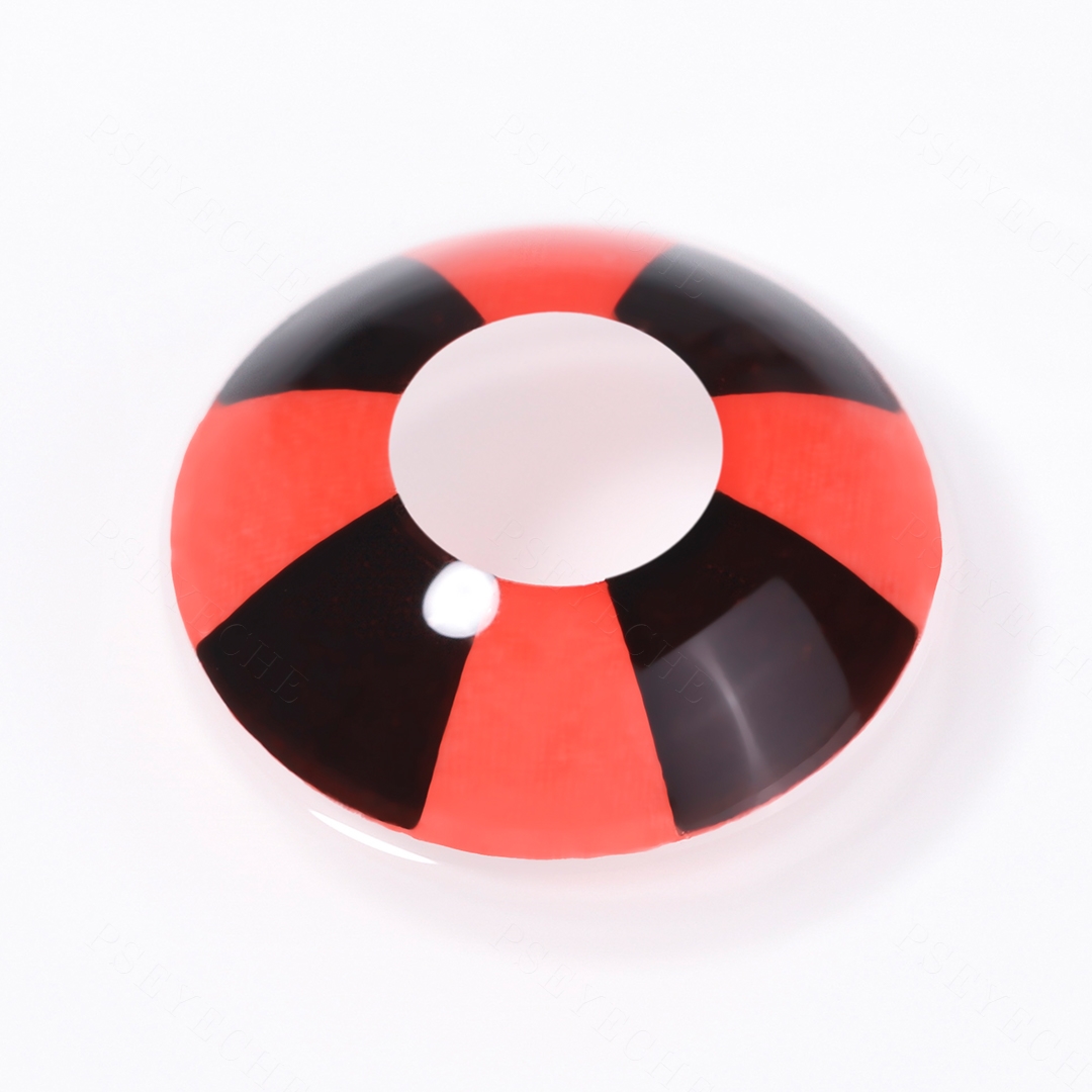 Crimson Pinwheel Red Costume Yearly Contact Lenses | 2 Pcs