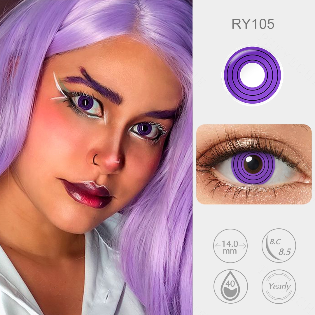Circle Purple Costume Prescription Yearly Contact Lenses