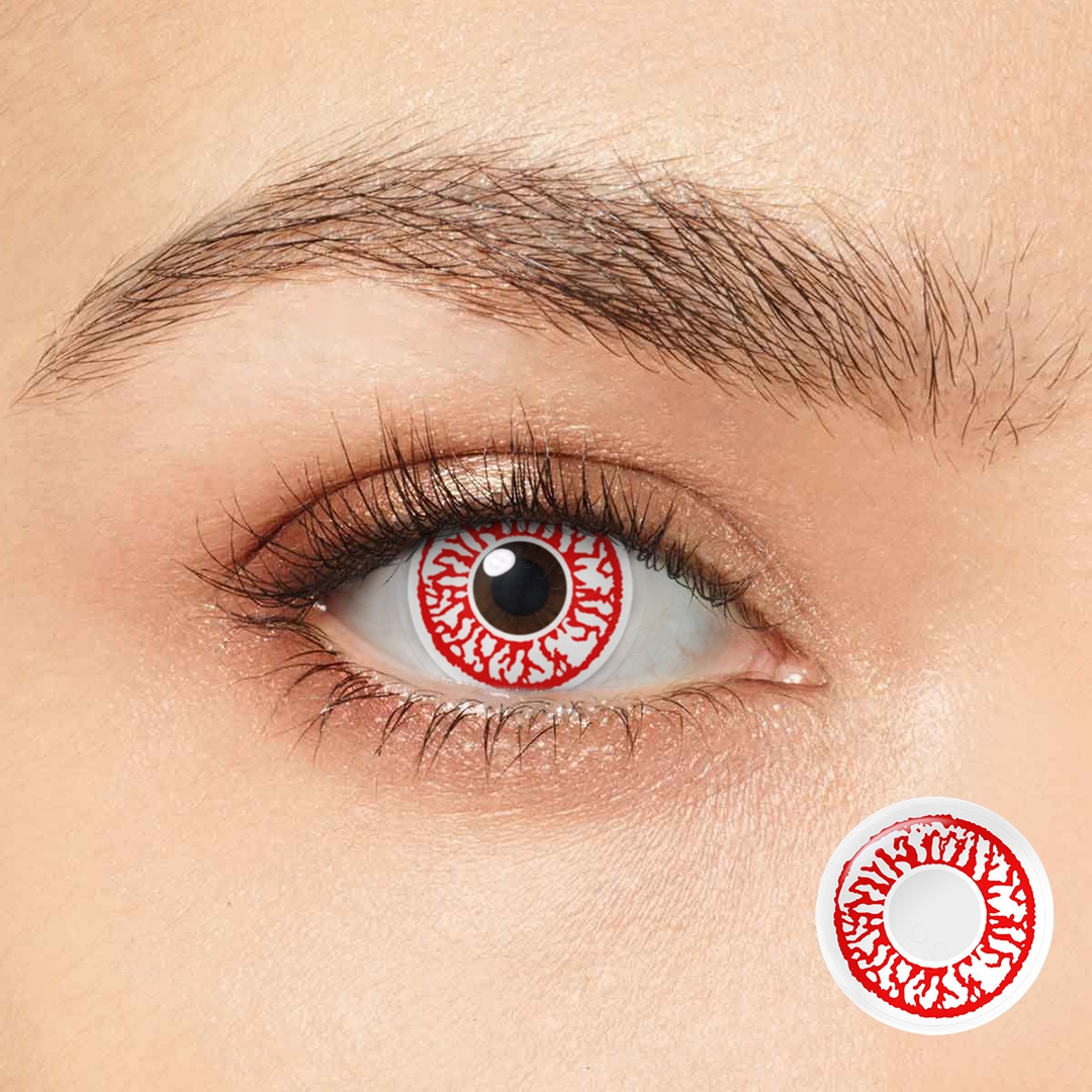 Veinwork Halo Red Costume Yearly Contact Lenses | 2 Pcs