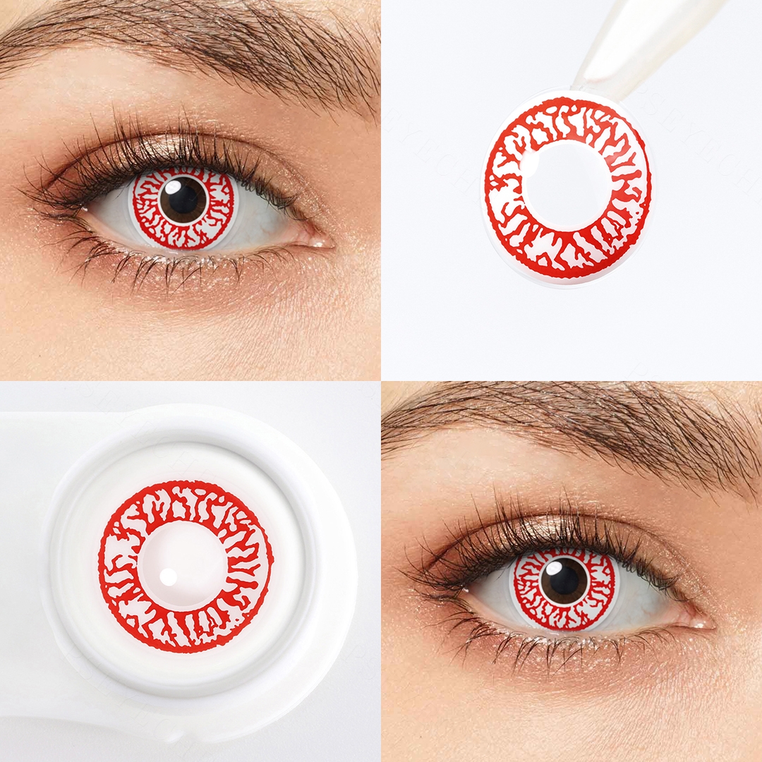 Veinwork Halo Red Costume Yearly Contact Lenses | 2 Pcs