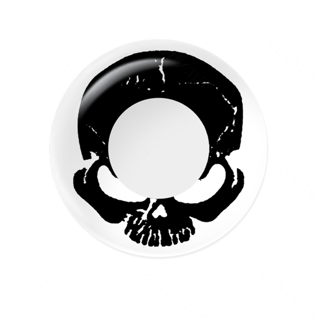 Cool Skull Black Costume Yearly Contact Lenses