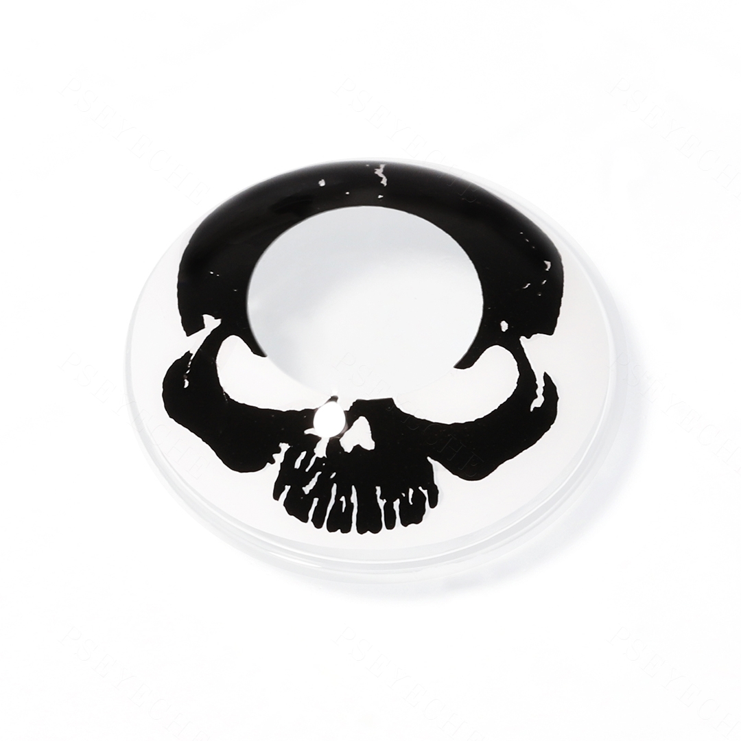 Cool Skull Black Costume Yearly Contact Lenses