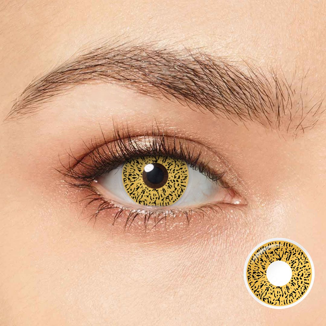 Sunlit Leopard Yellow Costume Yearly Contact Lenses | 2 Pcs