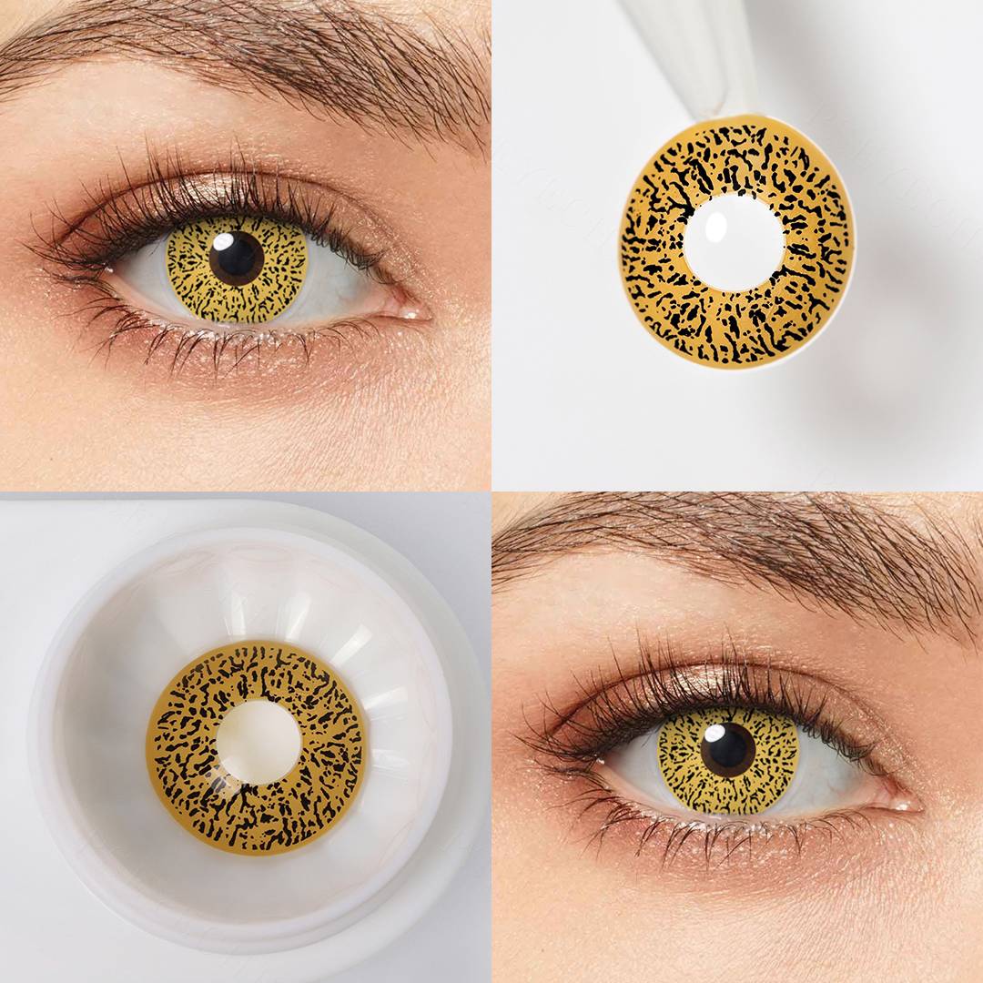 Sunlit Leopard Yellow Costume Yearly Contact Lenses | 2 Pcs