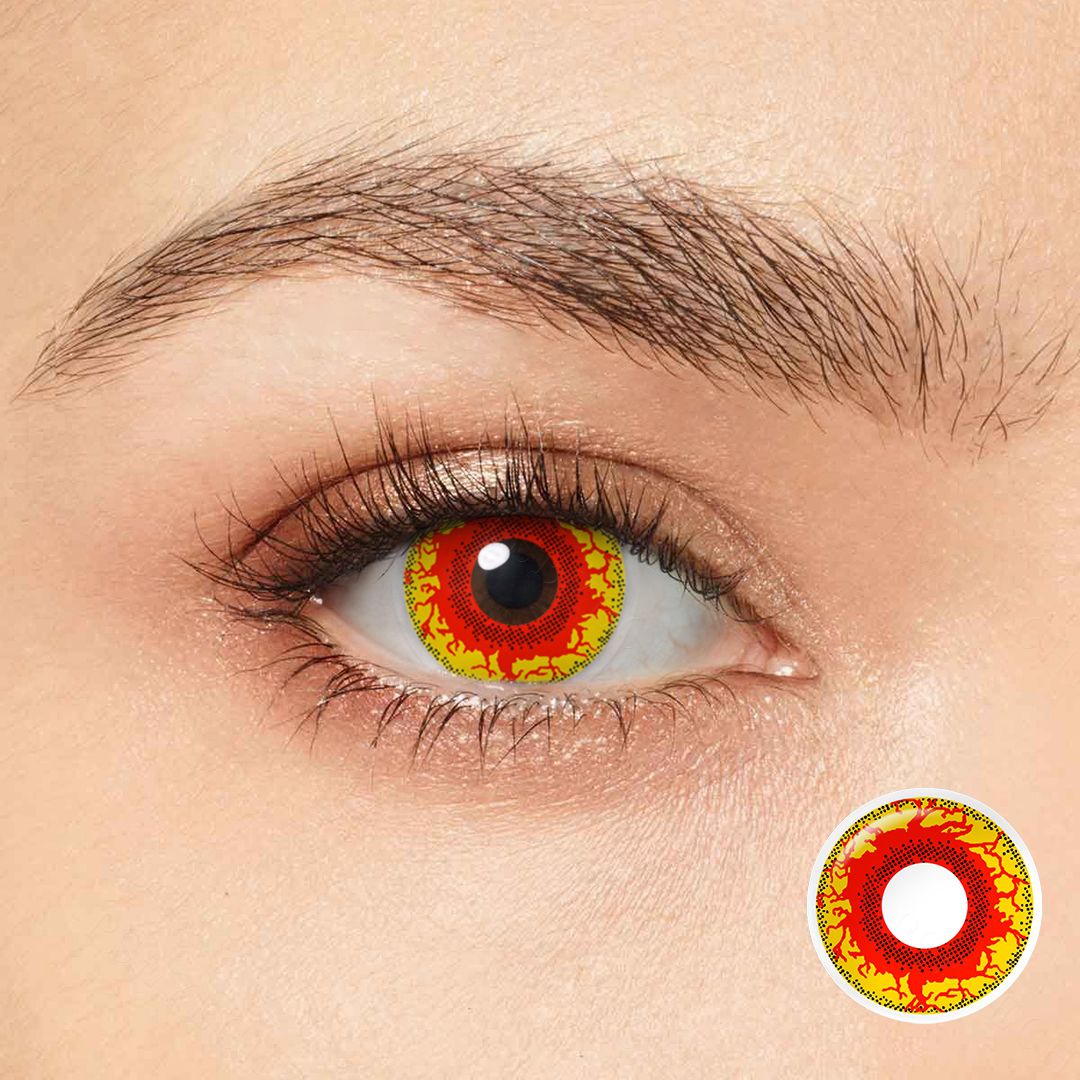 Molten Corona Red Costume Yearly Contact Lenses | 2 Pcs