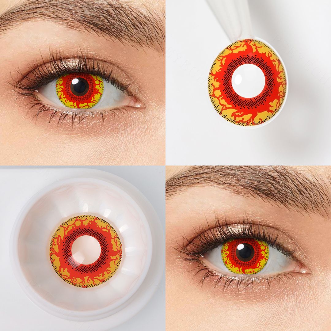 Molten Corona Red Costume Yearly Contact Lenses | 2 Pcs