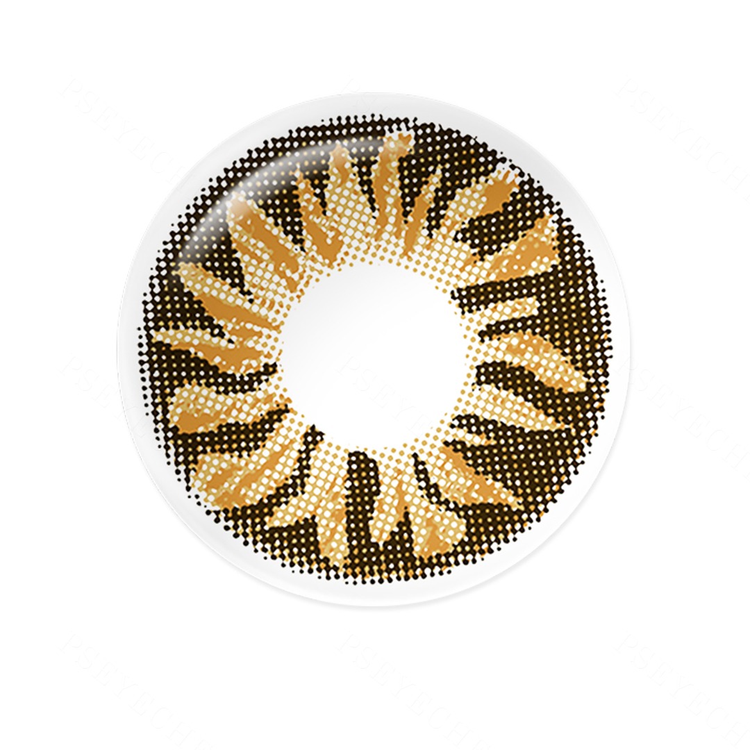 Tiger Sundial Yellow Costume Yearly Contact Lenses | 2 Pcs