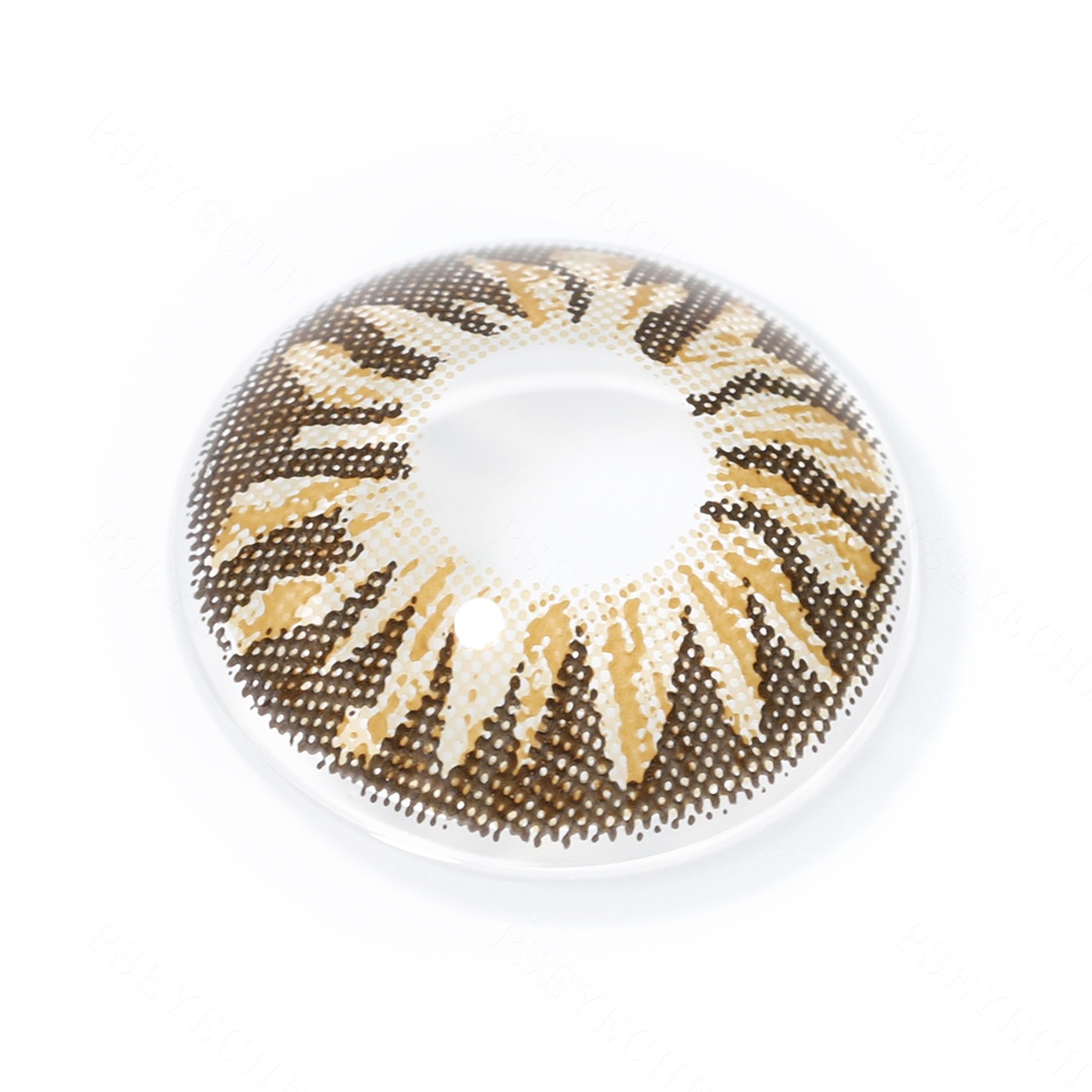 Tiger Sundial Yellow Costume Yearly Contact Lenses | 2 Pcs