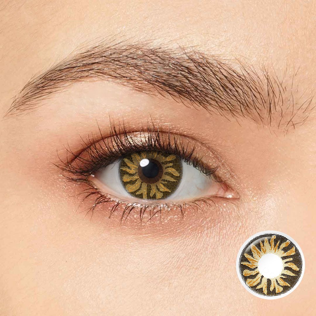 Tiger Sundial Yellow Costume Yearly Contact Lenses | 2 Pcs