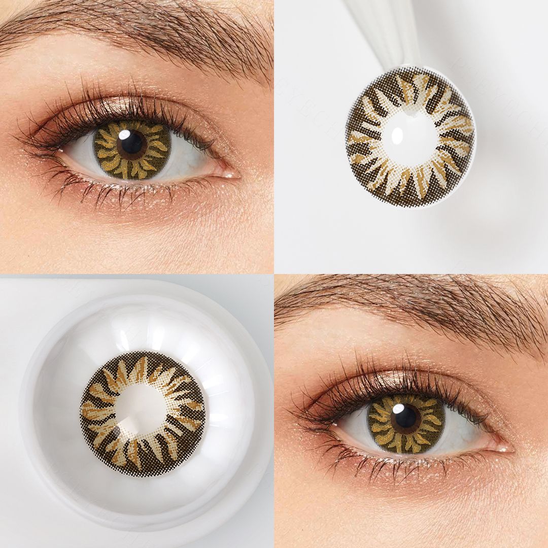 Tiger Sundial Yellow Costume Yearly Contact Lenses | 2 Pcs