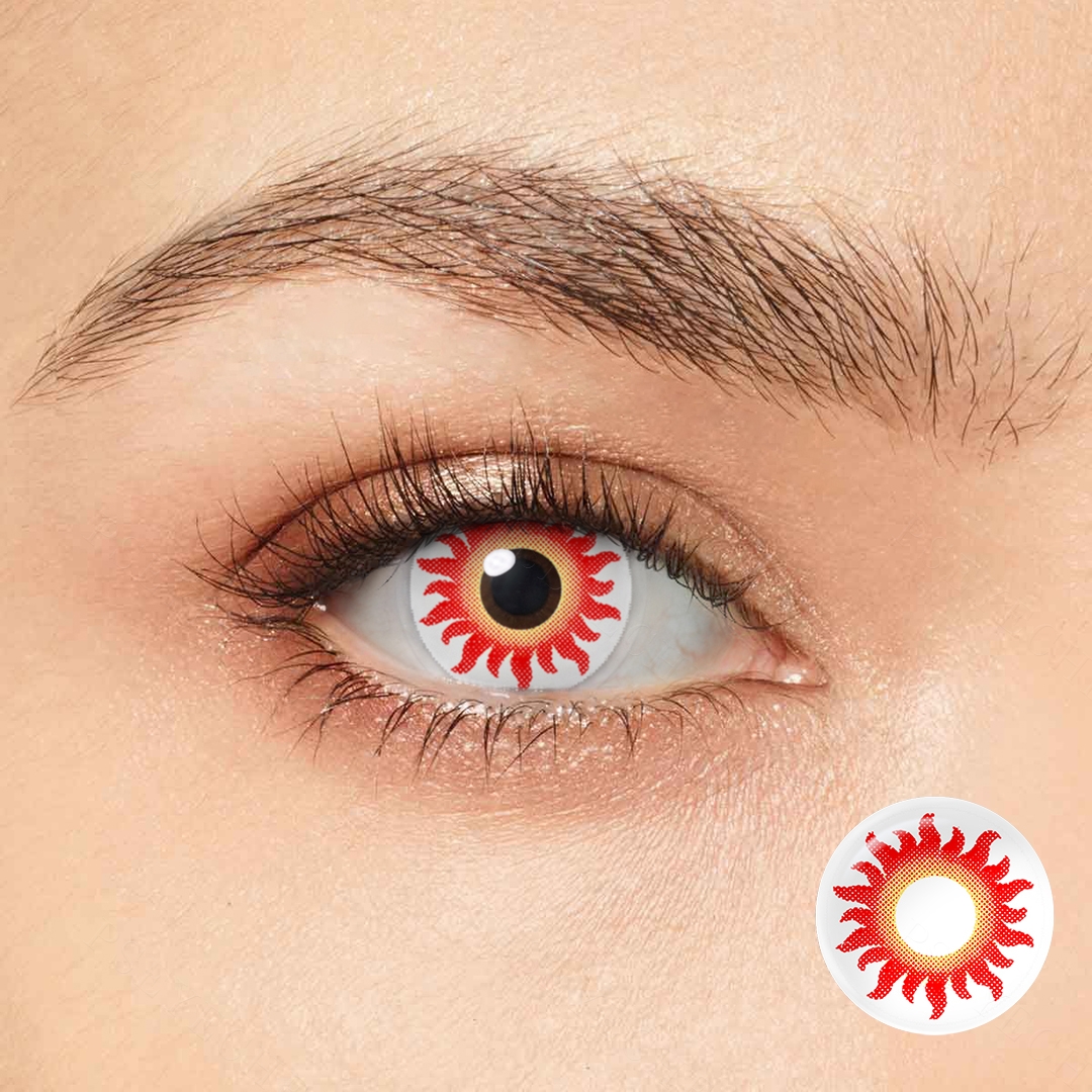 Crimson Solstice Red Costume Yearly Contact Lenses | 2 Pcs