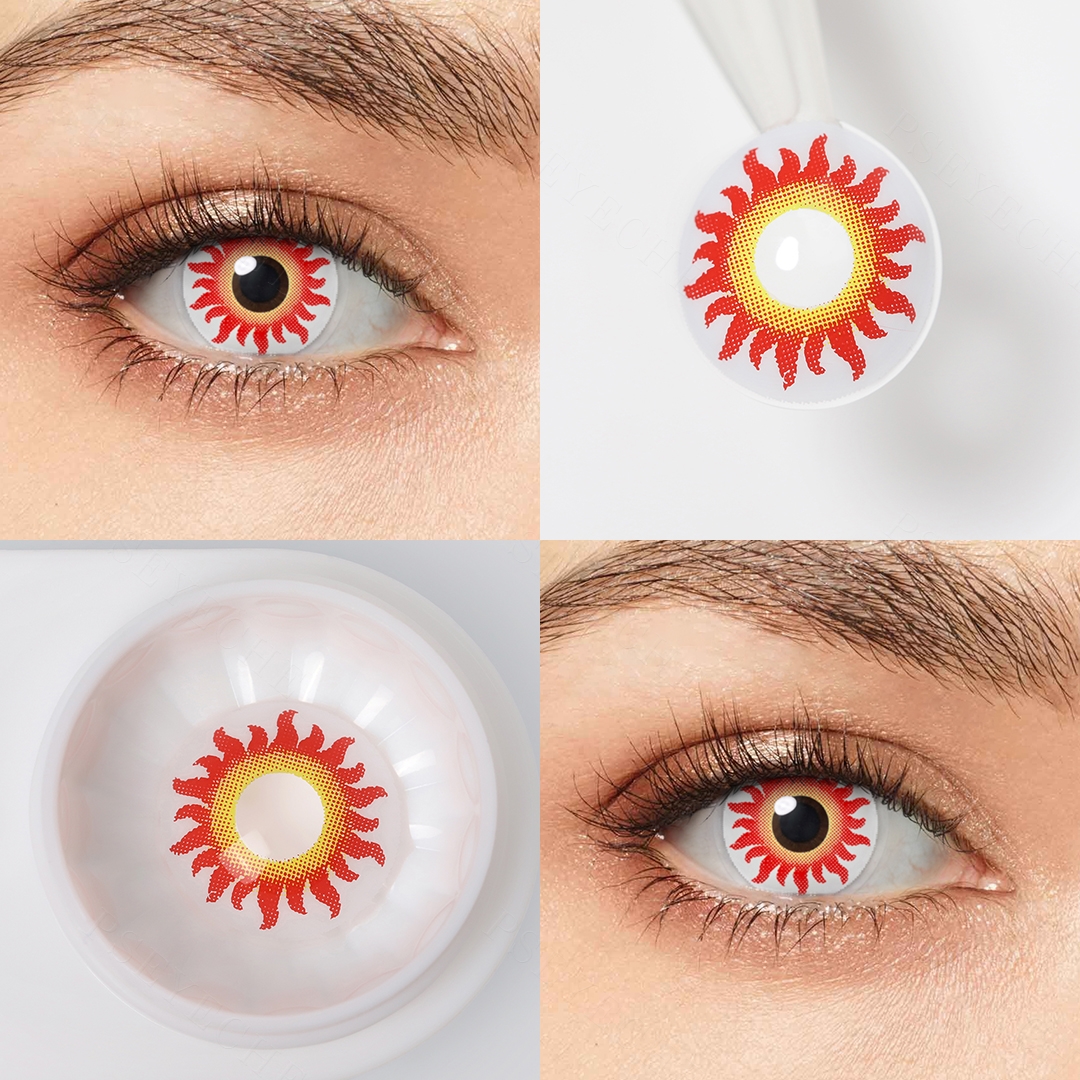 Crimson Solstice Red Costume Yearly Contact Lenses | 2 Pcs