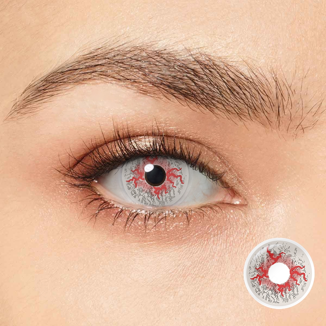 Ashen Veins White Costume Yearly Contact Lenses | 2 Pcs