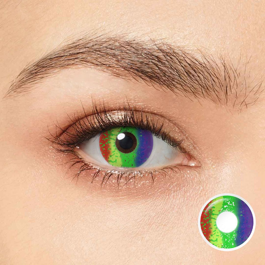 Prism Jungle Rainbow Costume Yearly Contact Lenses | 2 Pcs