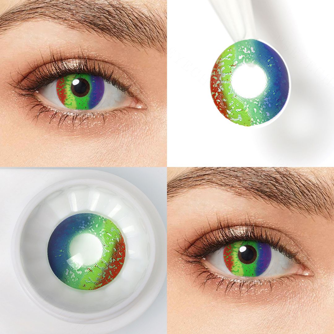 Prism Jungle Rainbow Costume Yearly Contact Lenses | 2 Pcs