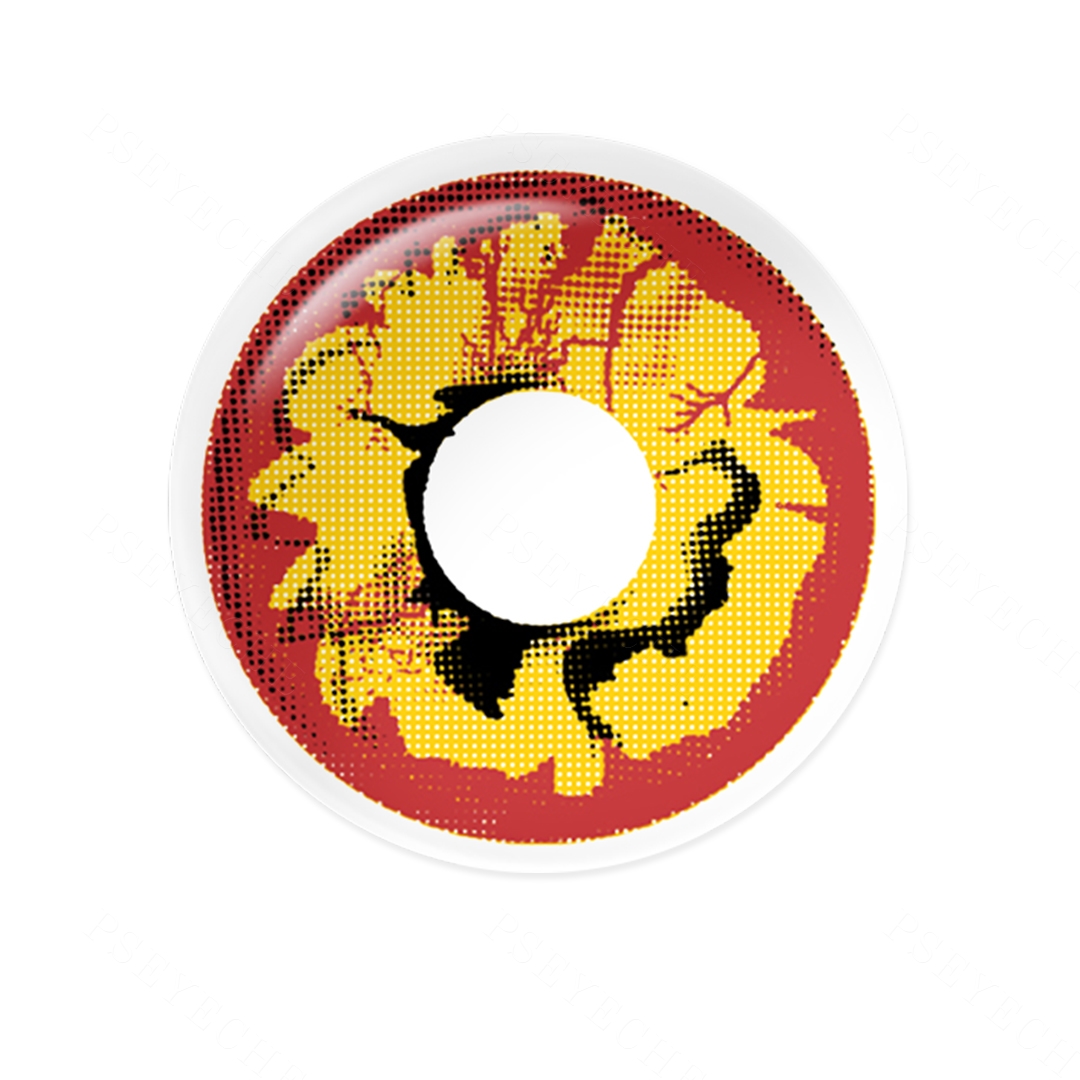 Fractured Sun Yellow Costume Yearly Contact Lenses | 2 Pcs