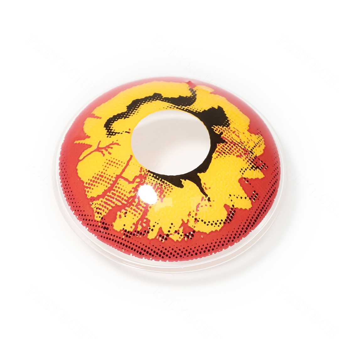 Fractured Sun Yellow Costume Yearly Contact Lenses | 2 Pcs