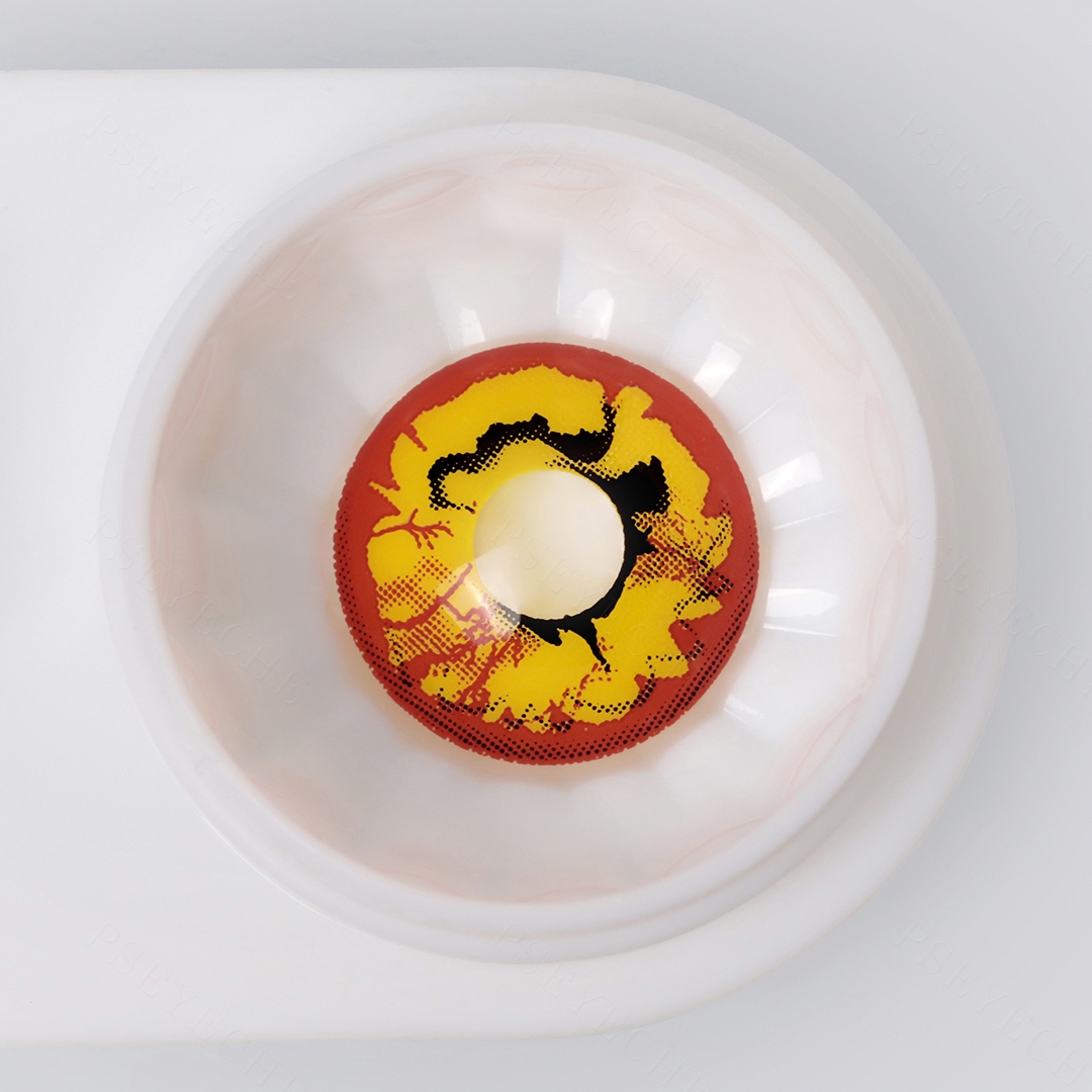 Fractured Sun Yellow Costume Yearly Contact Lenses | 2 Pcs
