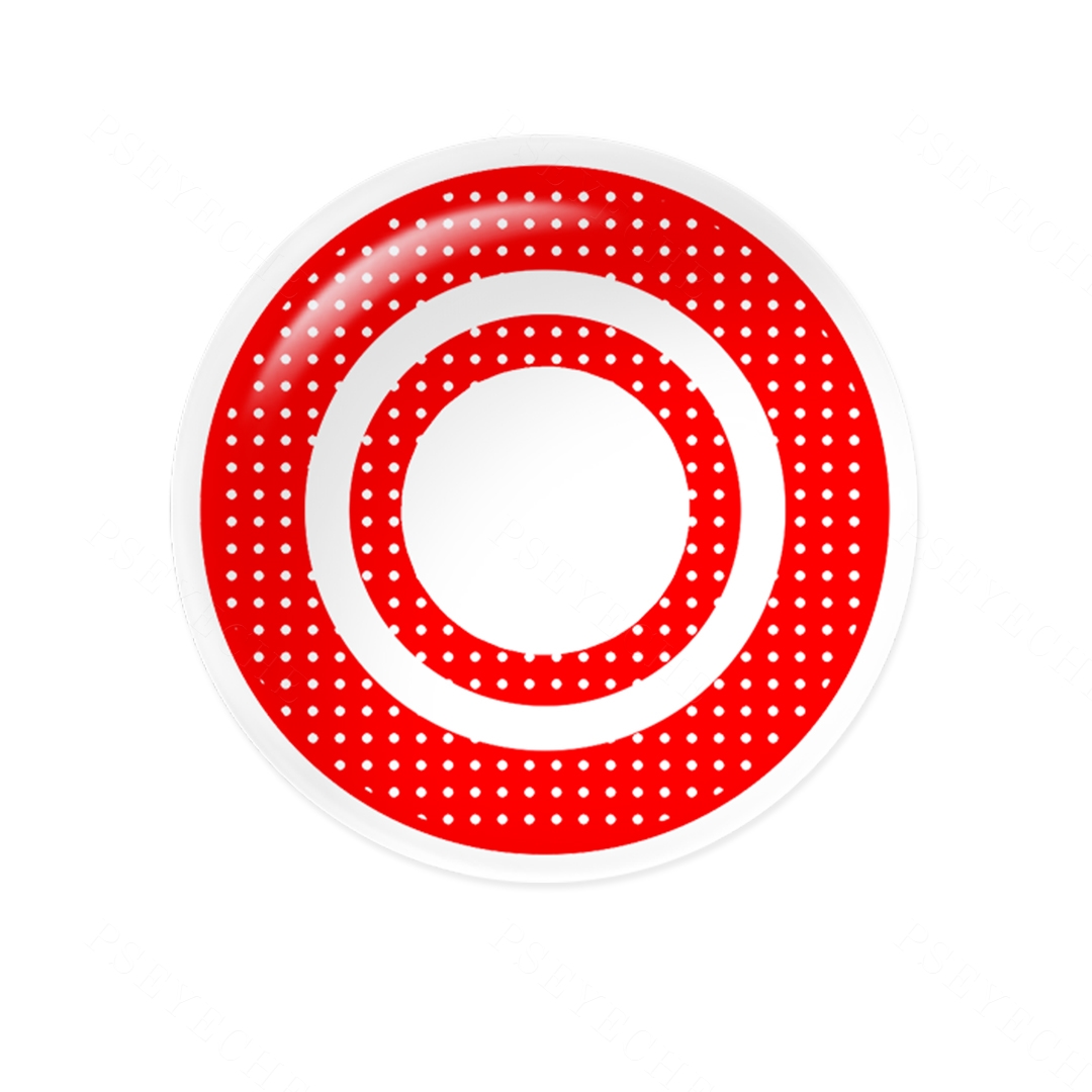 Dotted Target Red Costume Yearly Contact Lenses | 2 Pcs